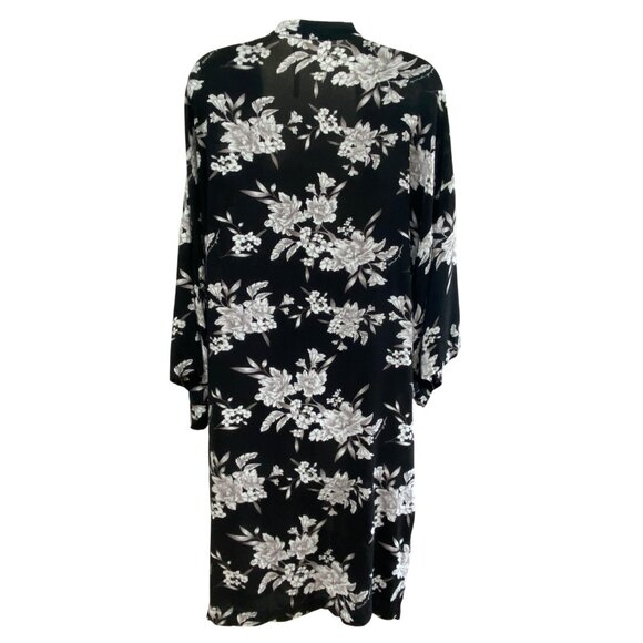 Spiritual Gangster Black & White Floral Kimono Cardigan OS Lightweight 100% Rayo - Picture 9 of 9